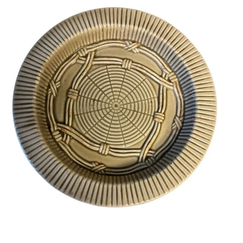 3 Decorative Basket Weave Look Ceramic Drink Coasters